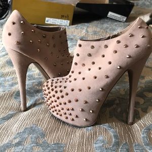 Spiked Killer Nude Booties